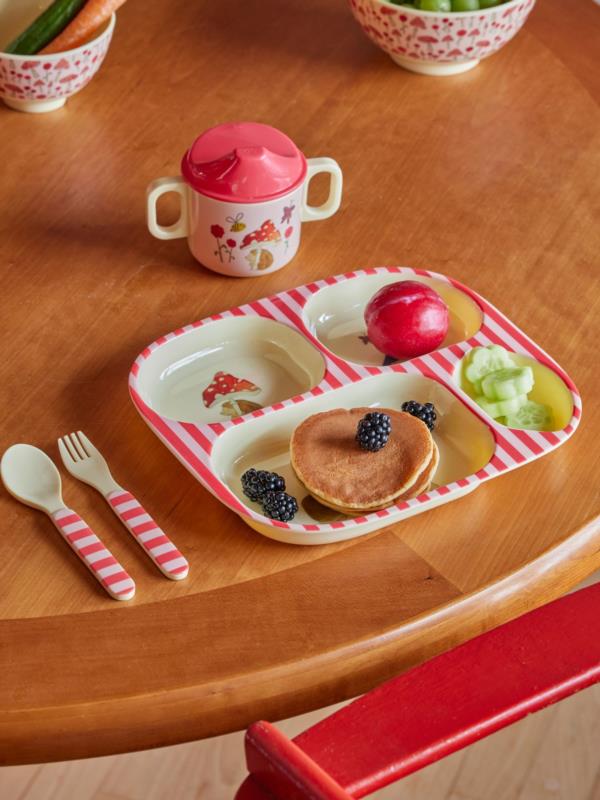Set comida para bébe - Rosa - Happy Forest Print - Caja de regalo