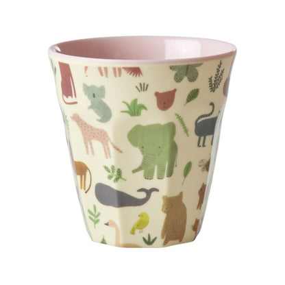 Mediano Vaso - Rosa suave - Sweet Jungle Print