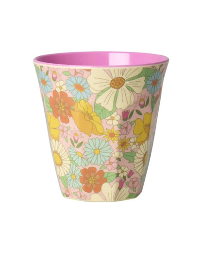 Mediano Vaso - Rosa oscura - Flower Power Print