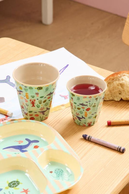 Mediano Vaso para Niños - Azul - Ocean Print - vista alternativa