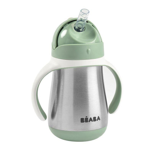 Taza Inox pajita 250ML verde Salvia