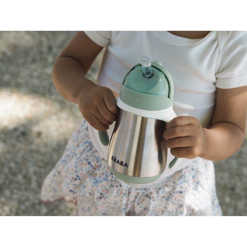 Taza Inox pajita 250ML verde Salvia
