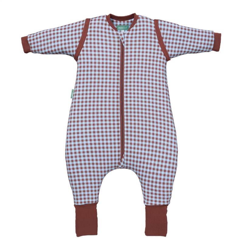Pijama manta con mangas y calcetines antideslizantes - Vichy Brown & Blue - TOG 2.5 1Y (70-80 cm)