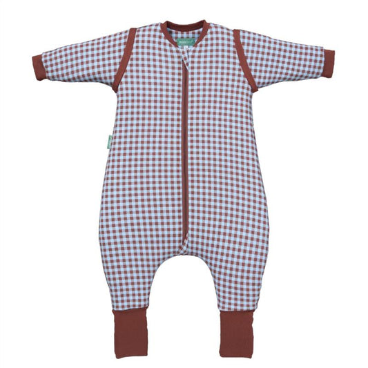 Pijama manta con mangas y calcetines antideslizantes - Vichy Brown & Blue - TOG 2.5 1Y (70-80 cm)