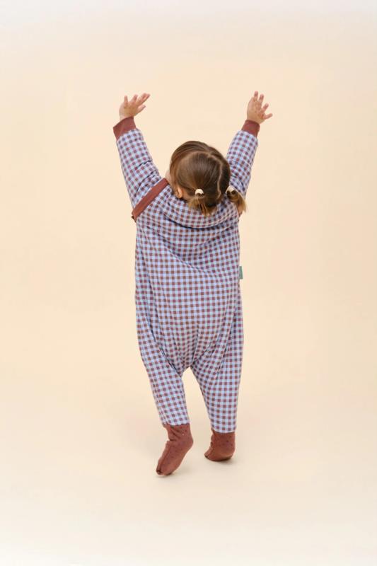 Pijama manta con mangas y calcetines antideslizantes - Vichy Brown & Blue - TOG 2.5 1Y (70-80 cm)