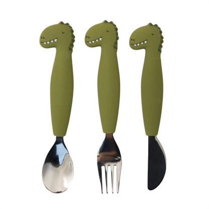 Cubiertos de 3 piezas en silicona - Mr. Dino