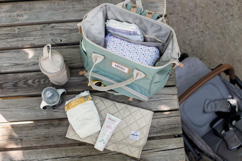 Bolso cambiador Wellington sage green - packaging