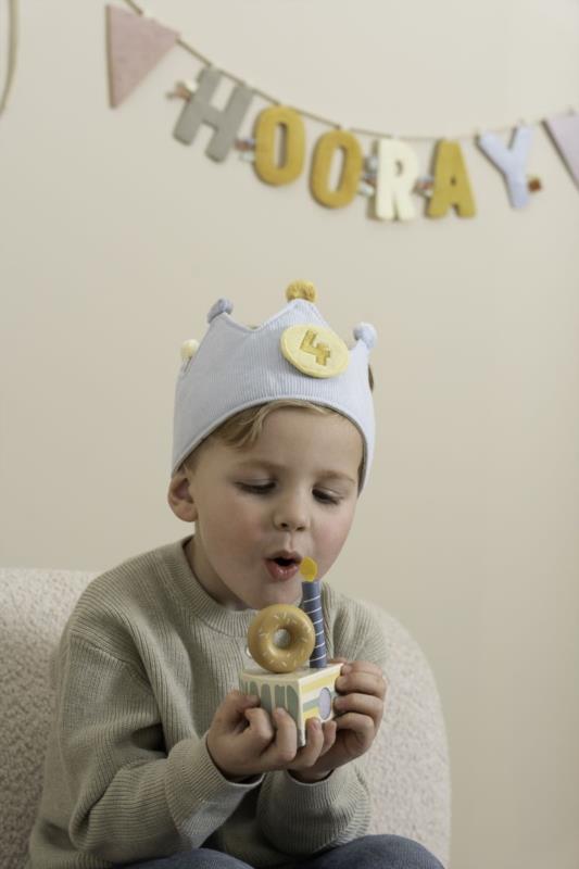 CORONA DE CUMPLEAÑOS CON NÚMEROS - AZUL Little Dutch