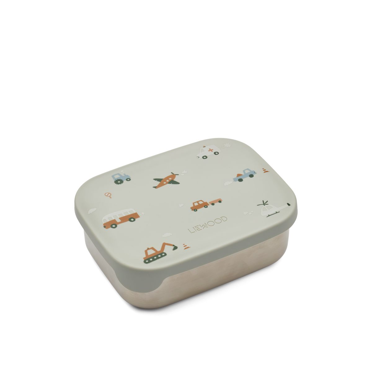 Arthur Printed Lunchbox - Vehicles / Dove blue mix