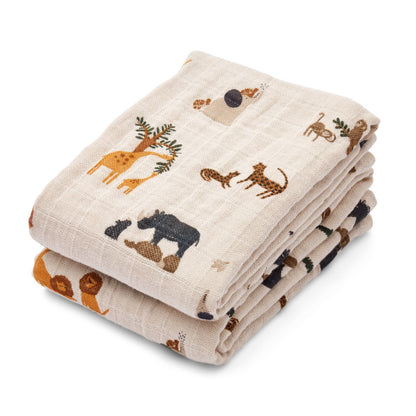 Lewis Muslin Cloth 2-Pack - All together / Sandy