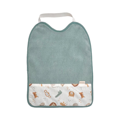 Babero con goma Doymon Koda animalitos verde agua