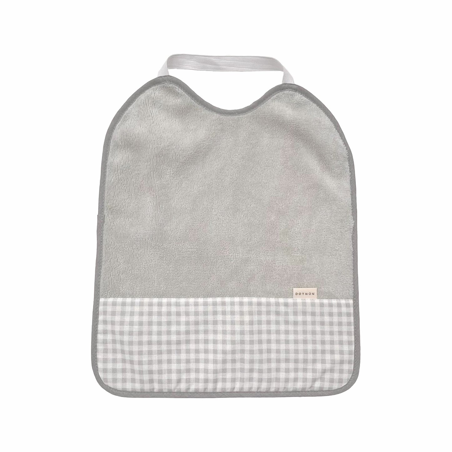 Babero con goma Doymon Nuba vichy gris