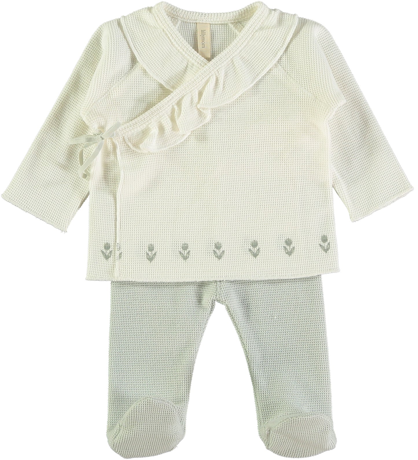 Conjunto primera puesta volante BELLA VELVET Green
