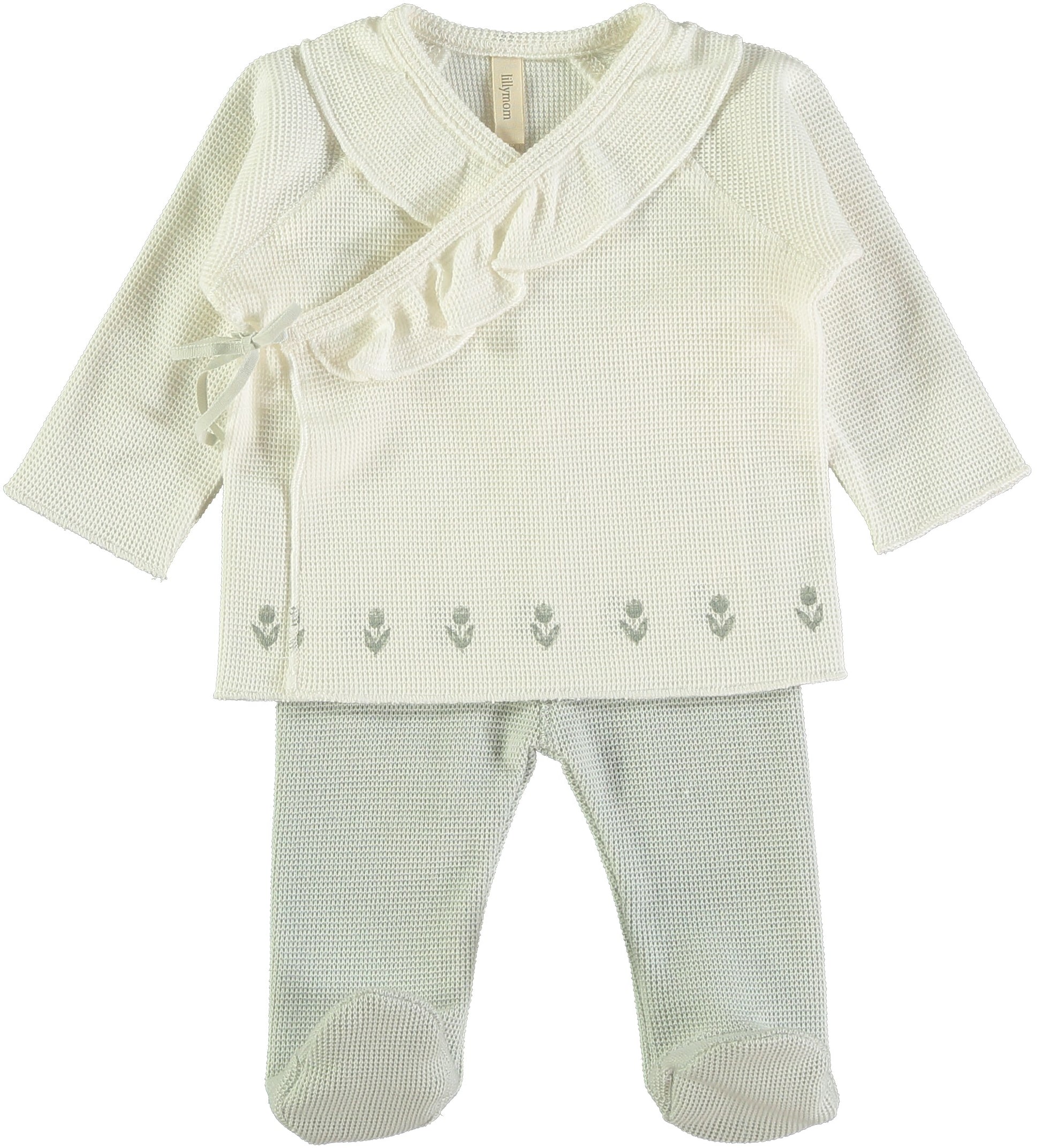 Conjunto primera puesta volante BELLA VELVET Green