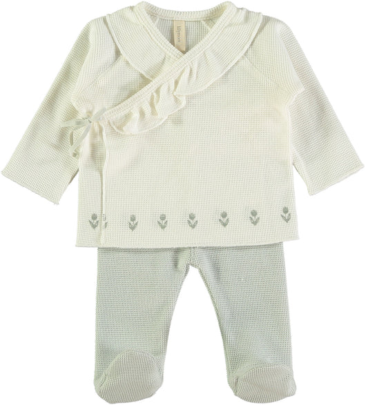 Conjunto primera puesta volante BELLA VELVET Green