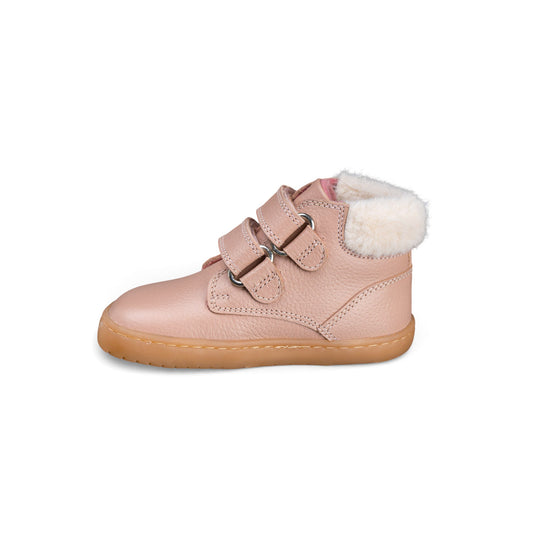 Bota barefoot doble velcro con pelo Chetto — Rosa - vista 2