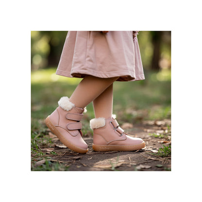 Bota barefoot doble velcro con pelo Chetto — Rosa - vista 7