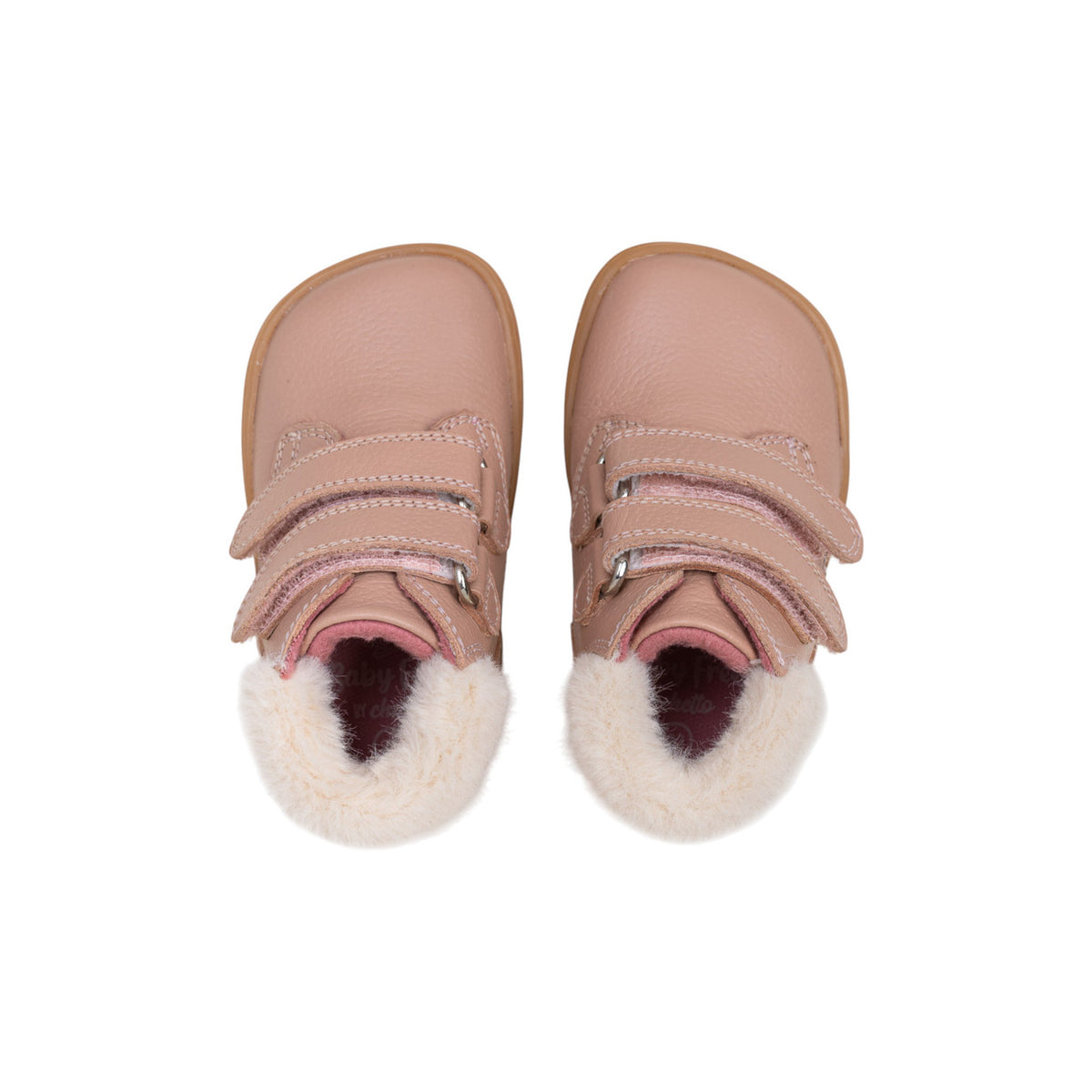 Bota barefoot doble velcro con pelo Chetto — Rosa - vista 5