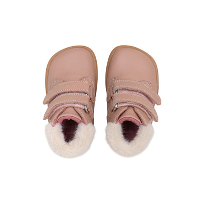Bota barefoot doble velcro con pelo Chetto — Rosa - vista 5