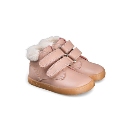 Bota barefoot doble velcro con pelo Chetto — Rosa - vista 3