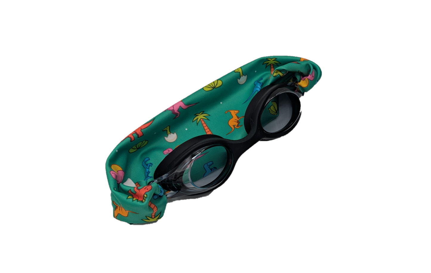 Gafas de natación infantiles con turbante — Dinos (negro)