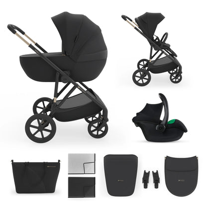 Cochecito Kinderkraft Prime 3 3 en 1 — Negro