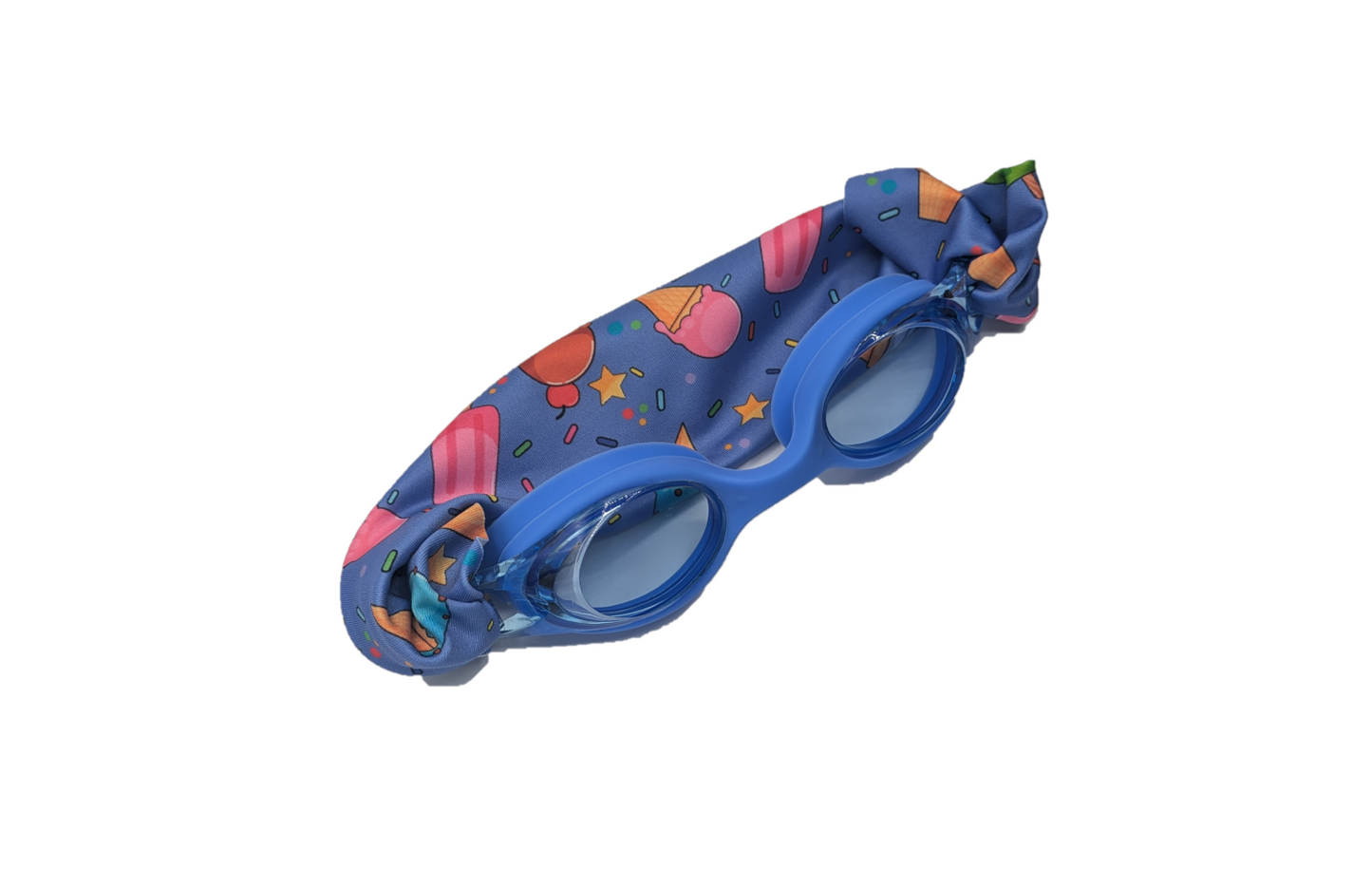 Gafas de natación infantiles con turbante — Helados (azul oscuro)