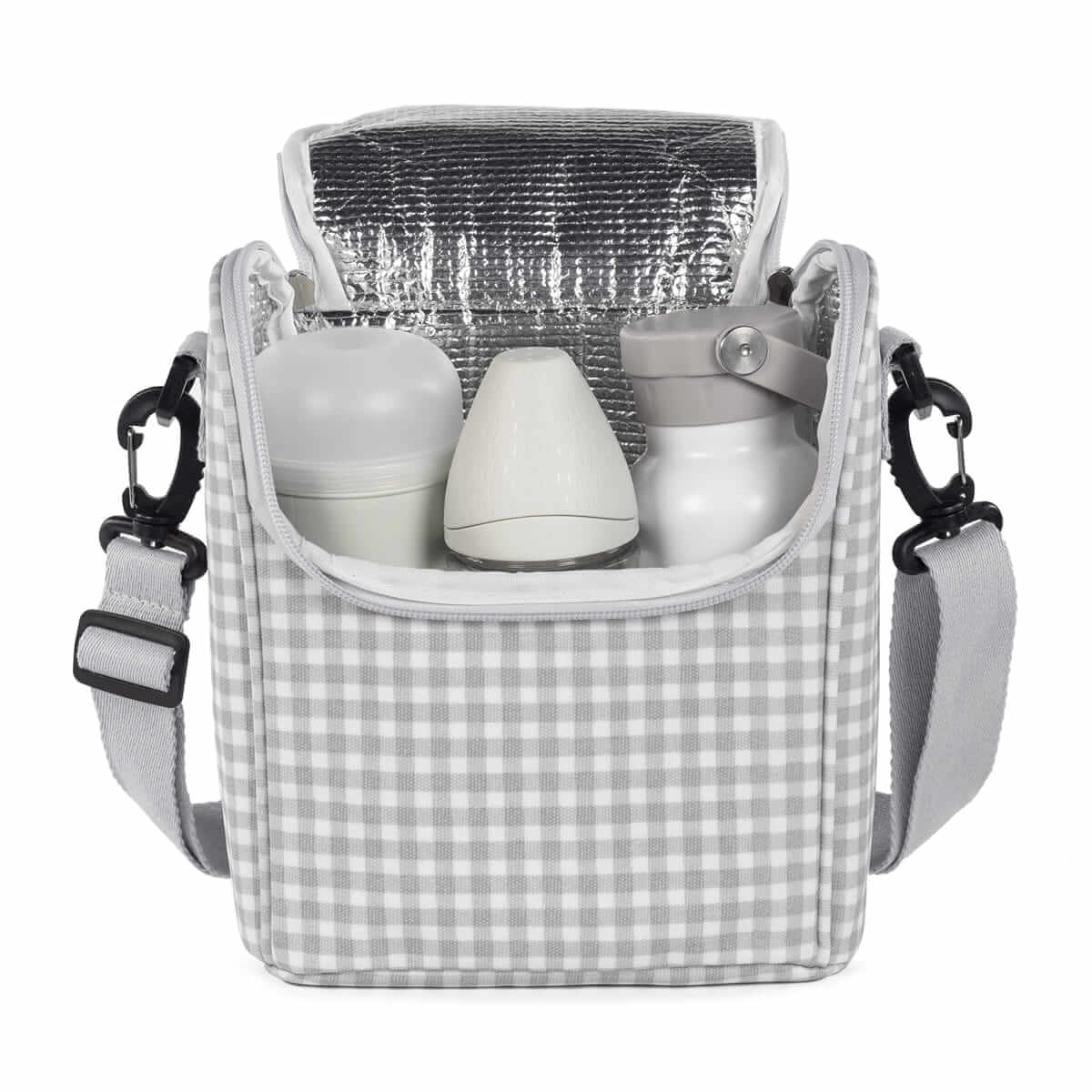Bolsa termica I love Vichy Gris - en uso