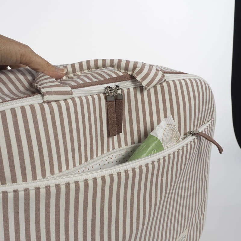 Maleta praline rayas moka - detalle 3