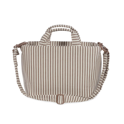 Bolsa canastilla praline rayas moka - en uso
