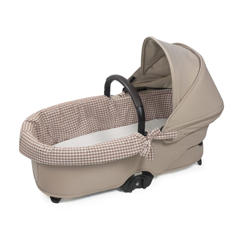 Cubre cuco dual + funda colchon praline vichy moka - detalle 2