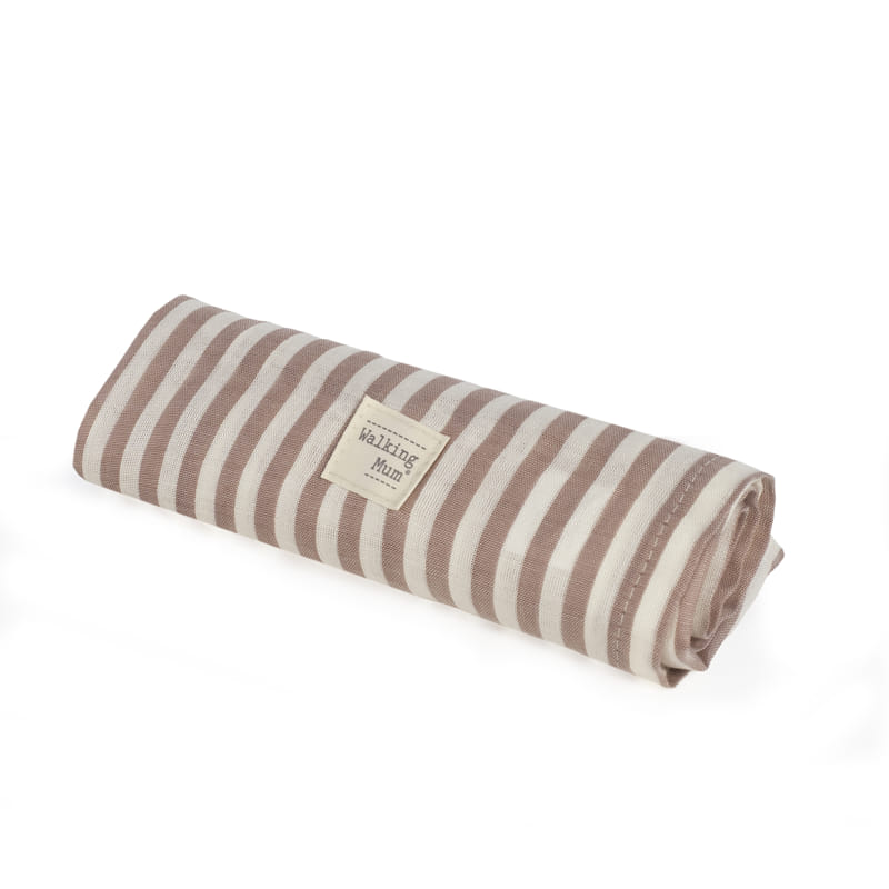 Muselina praline rayas moka 120x120