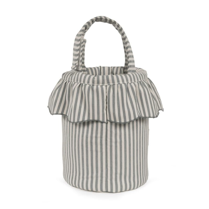Bolso bucket praline rayas matcha - detalle