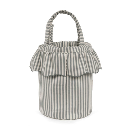 Bolso bucket praline rayas matcha - detalle