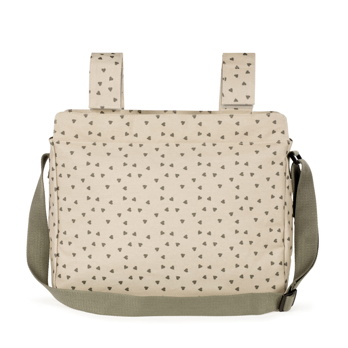 Bolsa Canastilla Corazones Poppy Musgo - detalle 3