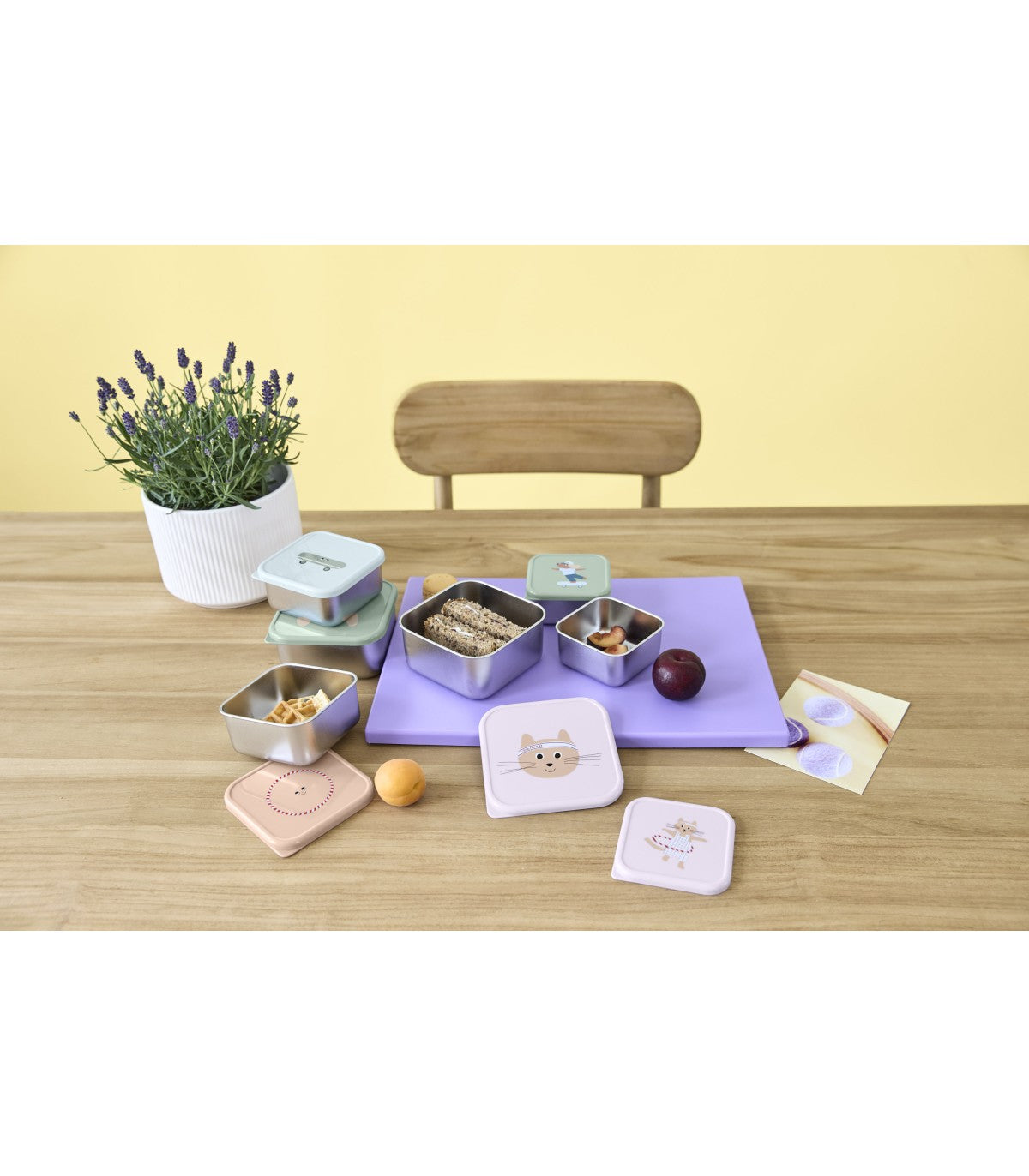 Snackbox Acero Inox 3 pcs Dog - en uso