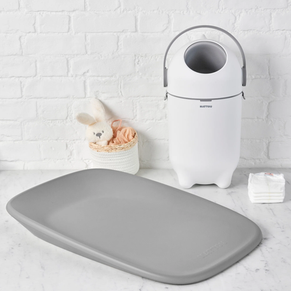 Dropy Contenedor pañal Blanco Gris Nattou - detalle