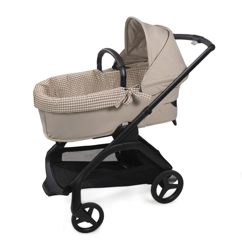 Cubre cuco dual + funda colchon praline vichy moka - vista alternativa