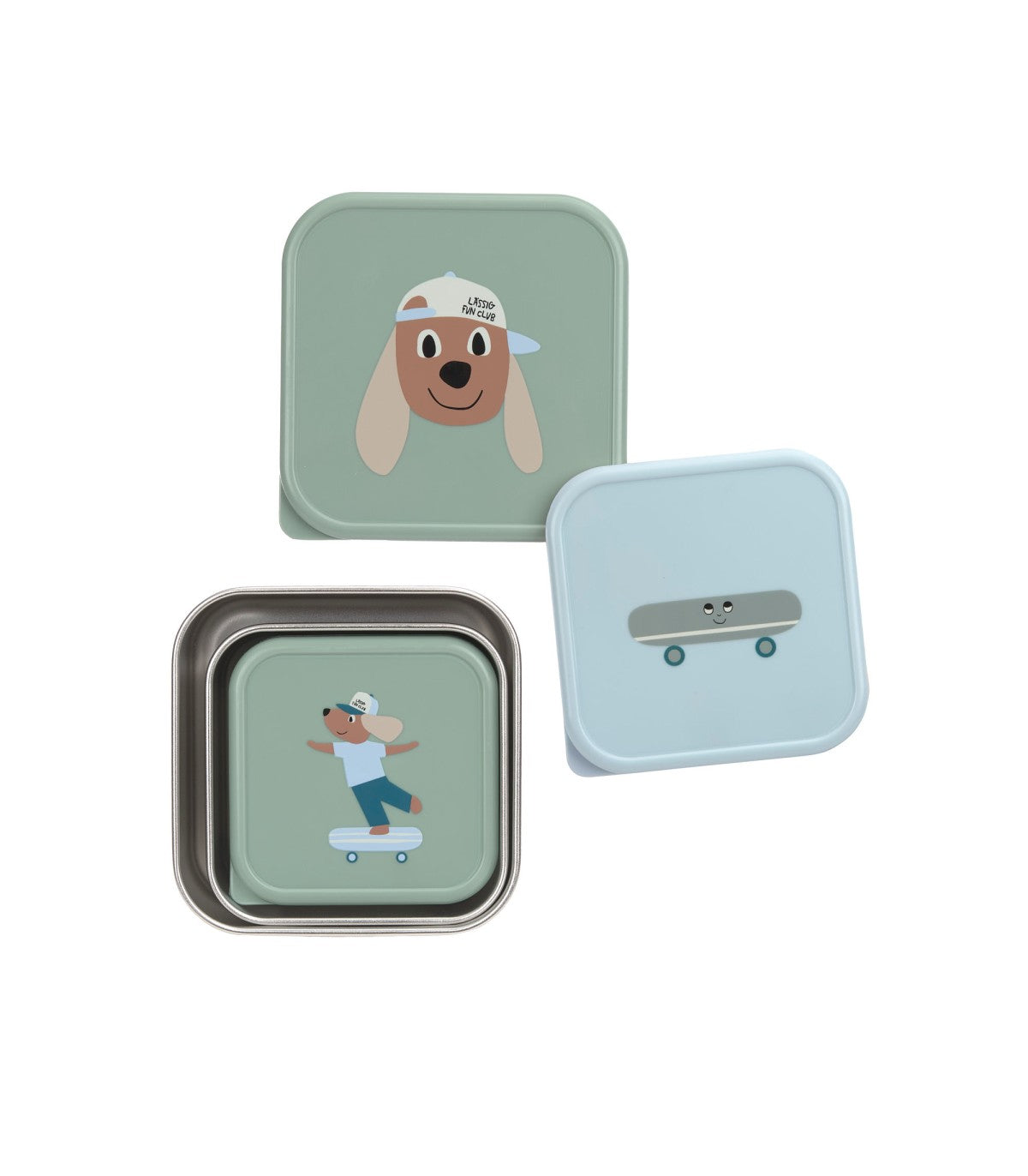 Snackbox Acero Inox 3 pcs Dog - detalle 2