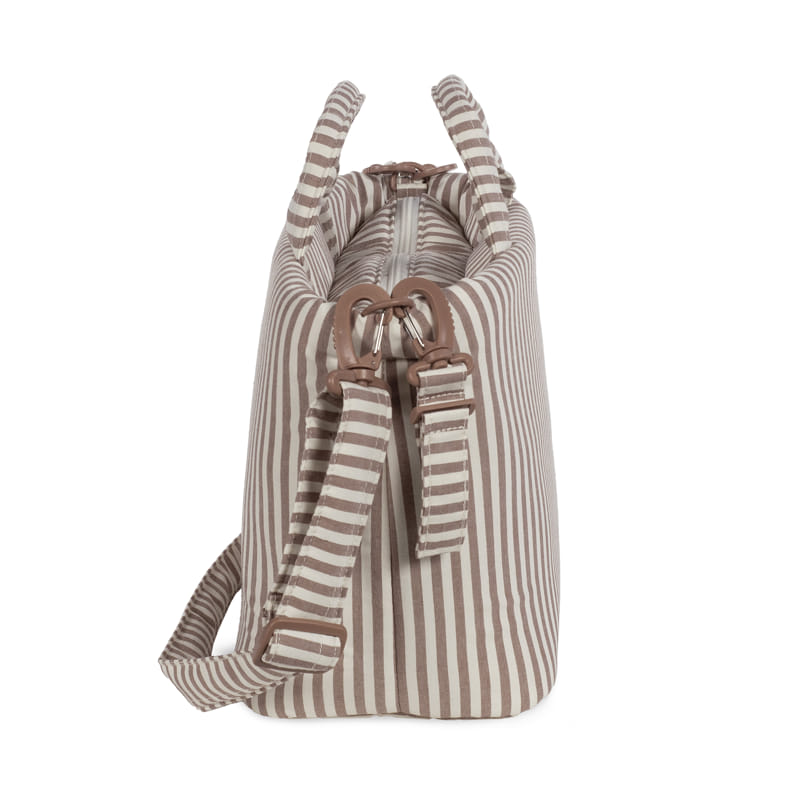 Bolsa canastilla praline rayas moka - detalle 3