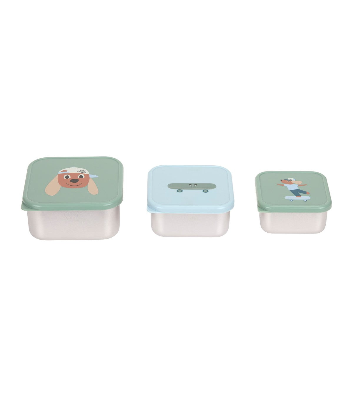 Snackbox Acero Inox 3 pcs Dog - detalle