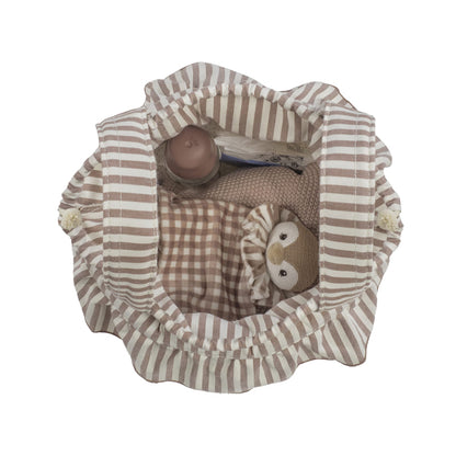 Bolso bucket praline rayas moka - detalle 3
