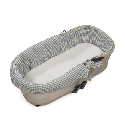 Cubre cuco dual + funda colchon praline vichy matcha - detalle 2