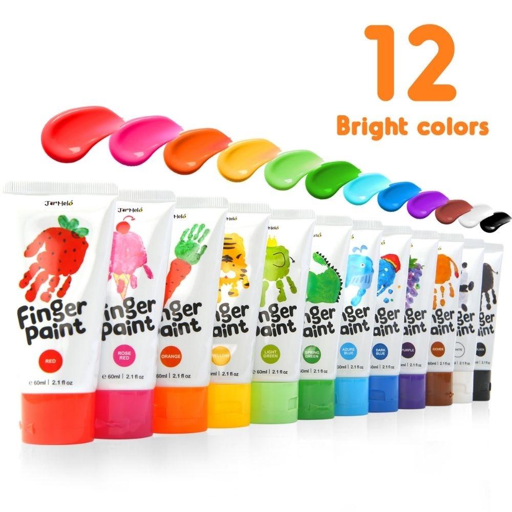 Pintura de dedos lavable 12 colores Jarmelo - detalle