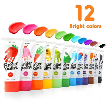 Pintura de dedos lavable 12 colores Jarmelo - detalle