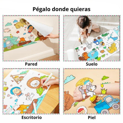 Papel adhesivo para colorear Animal Stories Jarmelo - detalle