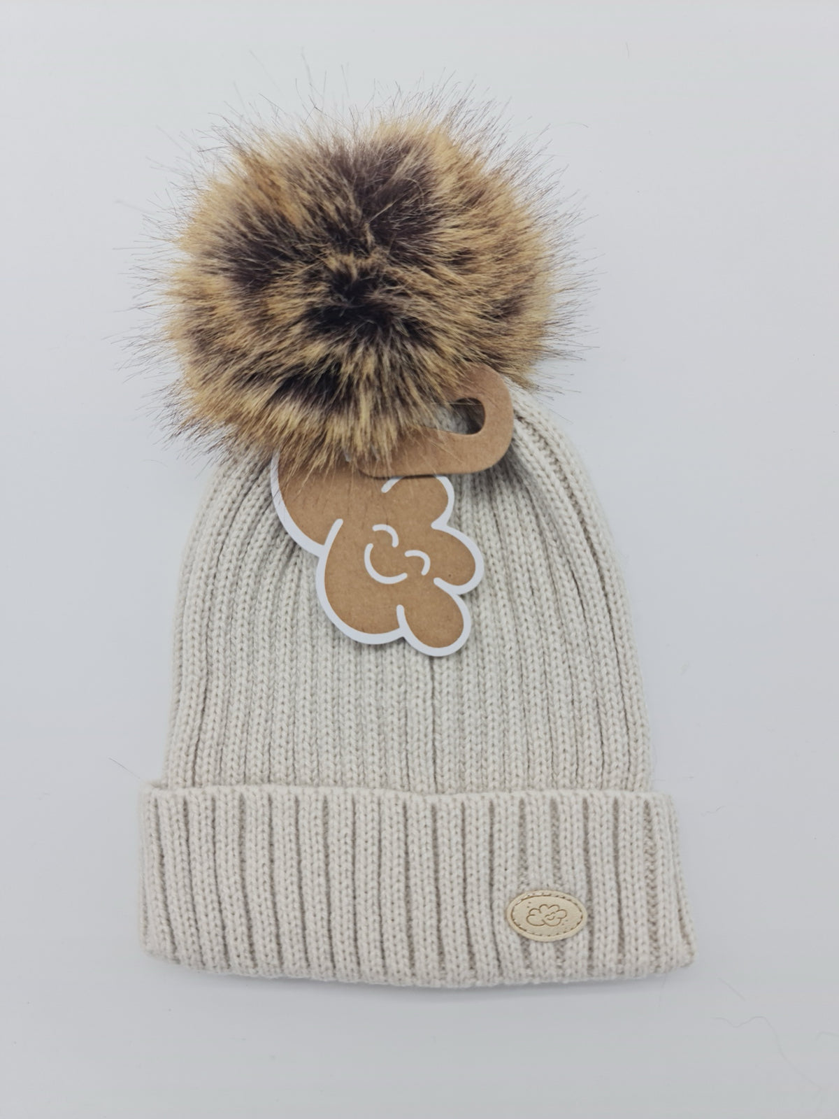 Gorro canalé con pompón Monnuage - Hielo
