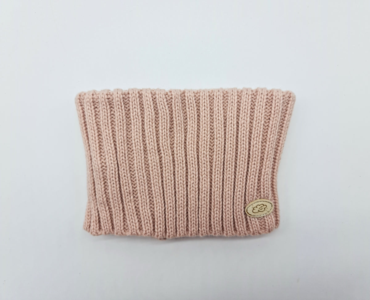 Cuello doble de canalé Monnuage - Rosa empolvado