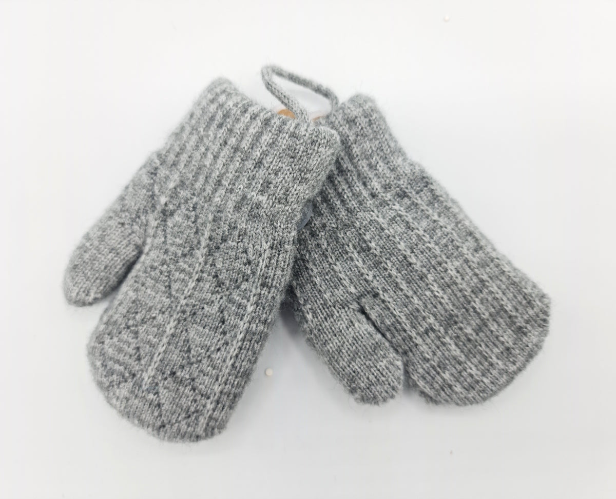 Manoplas de punto trenza con forro coralina Monnuage - talla 3-5 años