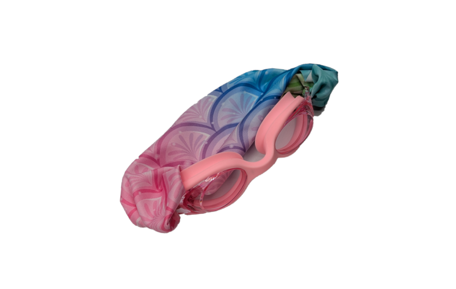 Gafas de natación infantiles con turbante — Sirenas (rosa)